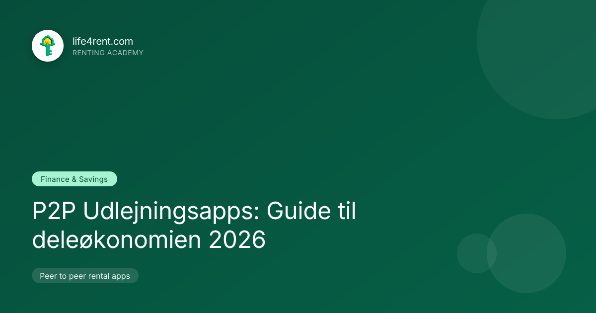 P2P Udlejningsapps: Guide til deleøkonomien 2026