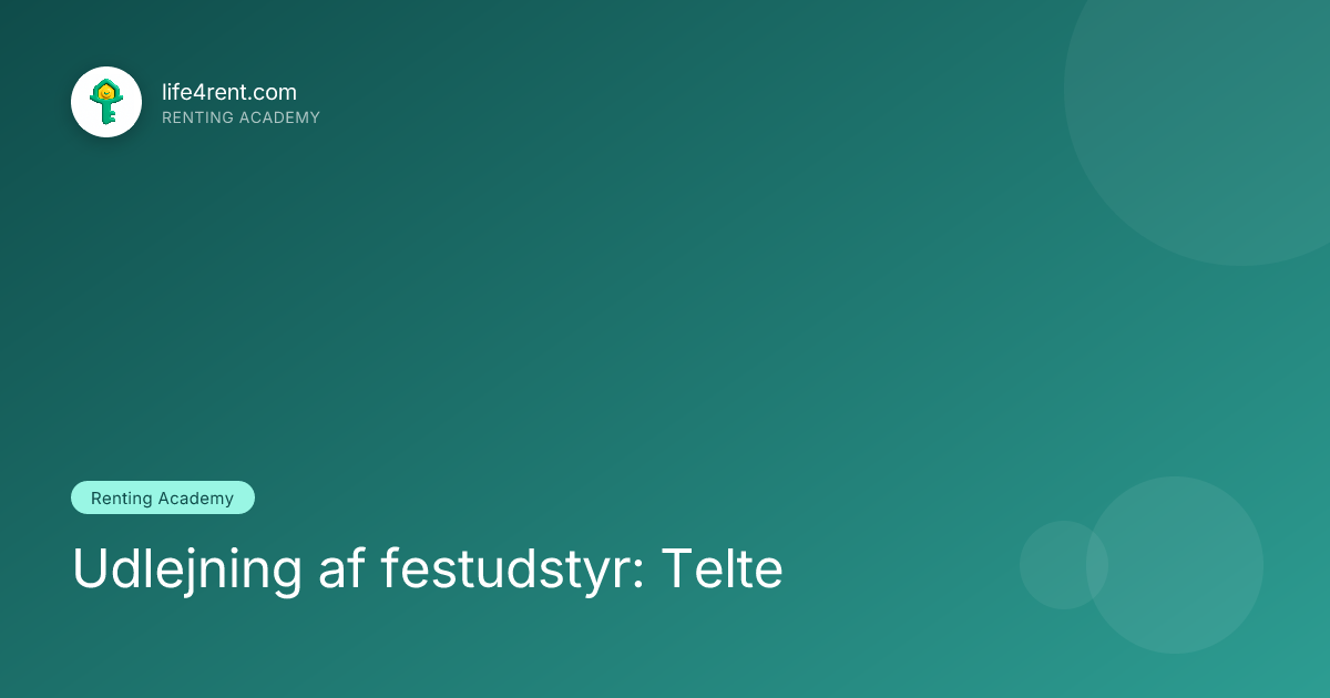 Udlejning af festudstyr: Telte